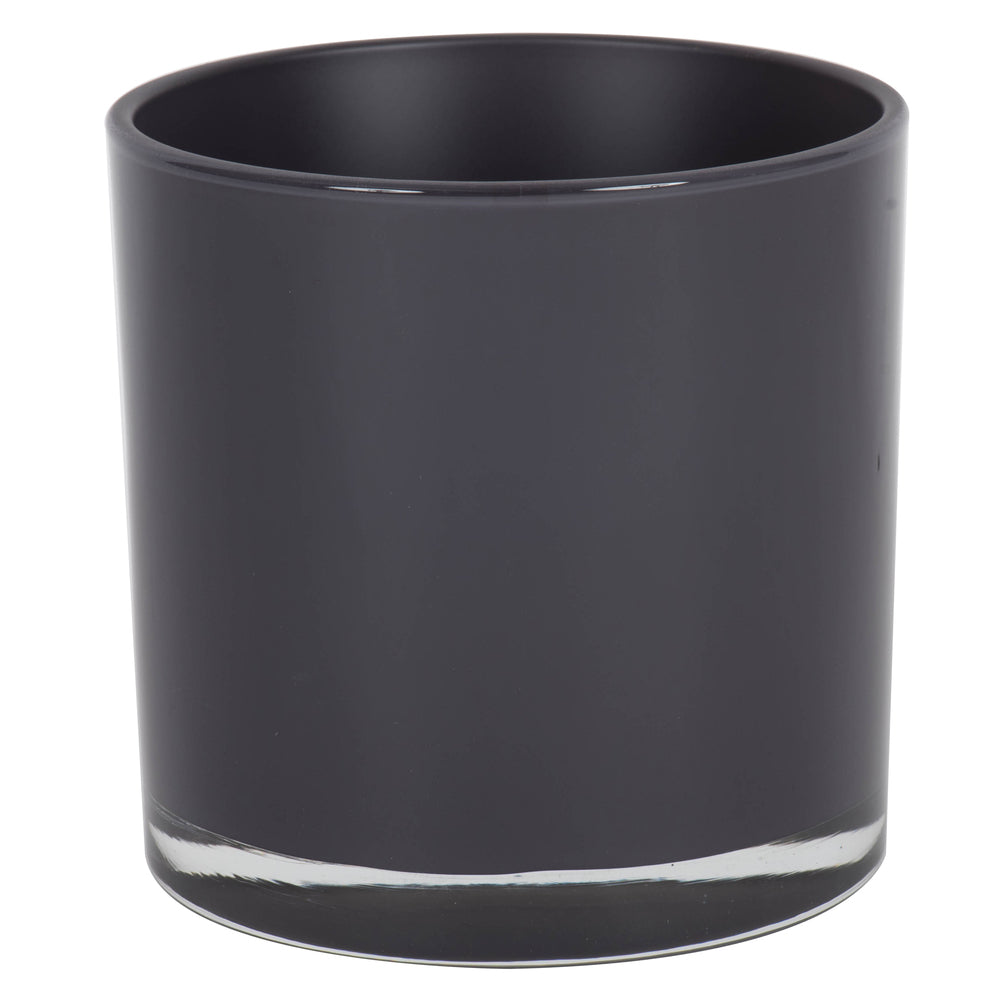 Vickerman 6" Black Painted Round Glass Container