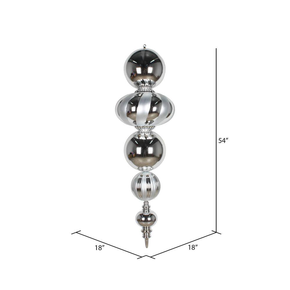 Vickerman 54" Silver Shiny and Matte Finial Ornament