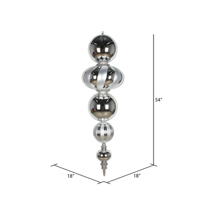 Vickerman 54" Silver Shiny and Matte Finial Ornament