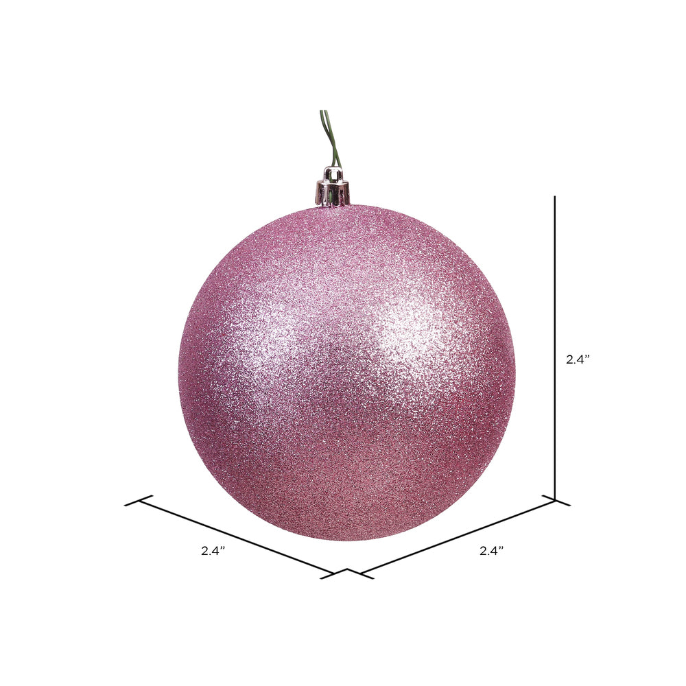 Vickerman 2.4" Mauve Glitter Ball Ornament 24 per Bag