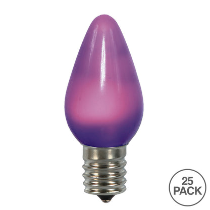 Vickerman C7 Ceramic LED Purple Twinkle Bulb  Nickel Base 120V .6 Watts 25 Bulbs per bag