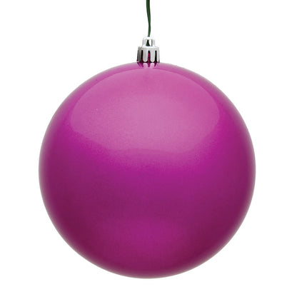 Vickerman 6" Fuchsia Candy Ball Ornament 4 per Bag
