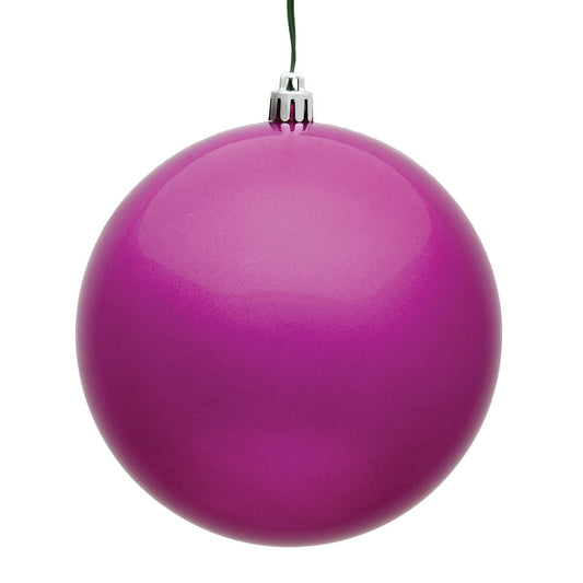 Vickerman 6" Fuchsia Candy Ball Ornament 4 per Bag