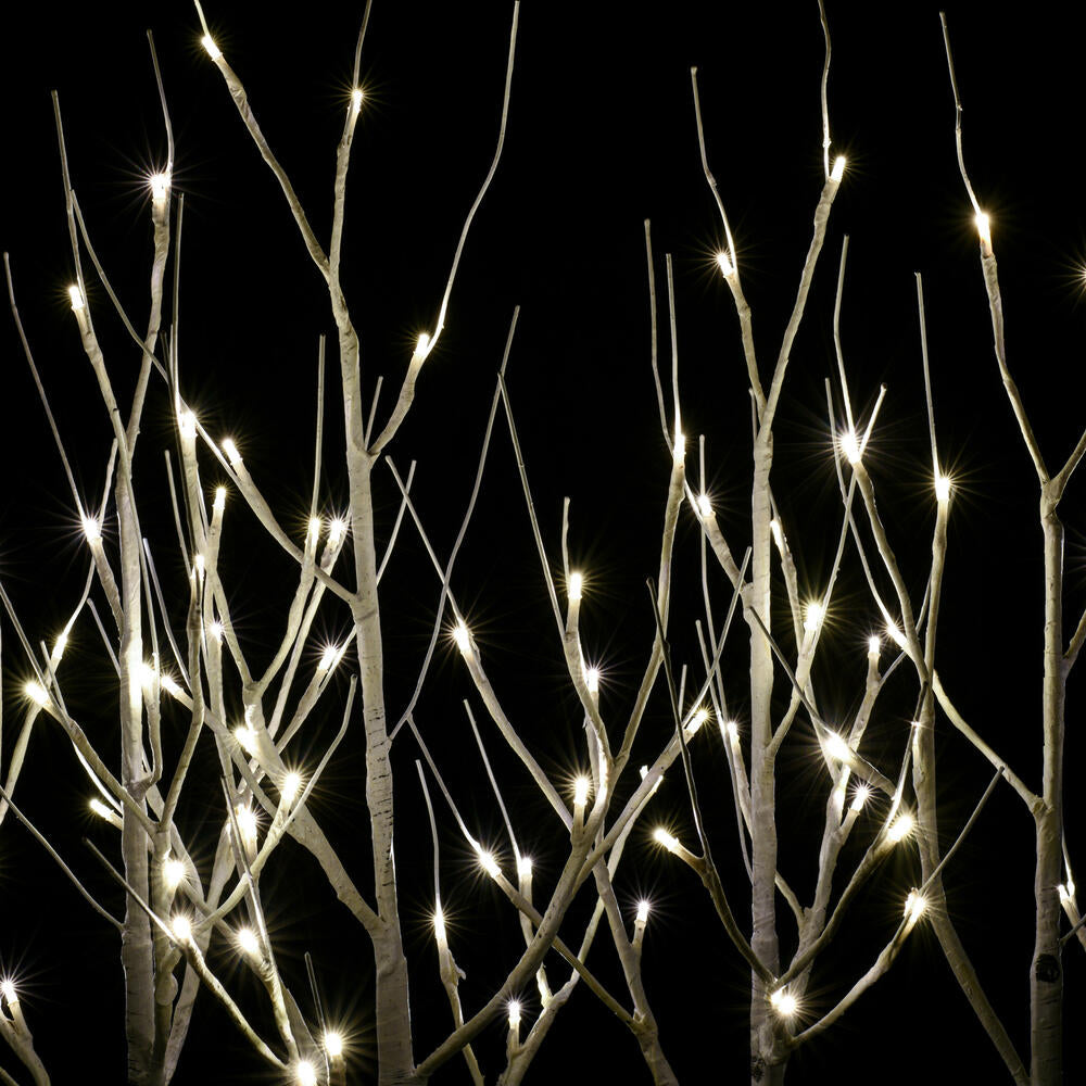 Vickerman 30" White Birch Twig Tree Grove Warm White 3mm Wide Angle LED lights 5 Piece Set.