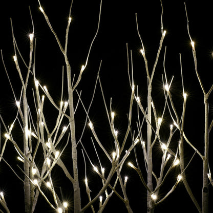 Vickerman 30" White Birch Twig Tree Grove Warm White 3mm Wide Angle LED lights 5 Piece Set.