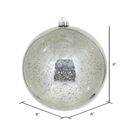 Vickerman 8" Pewter Shiny Mercury Ball Ornament