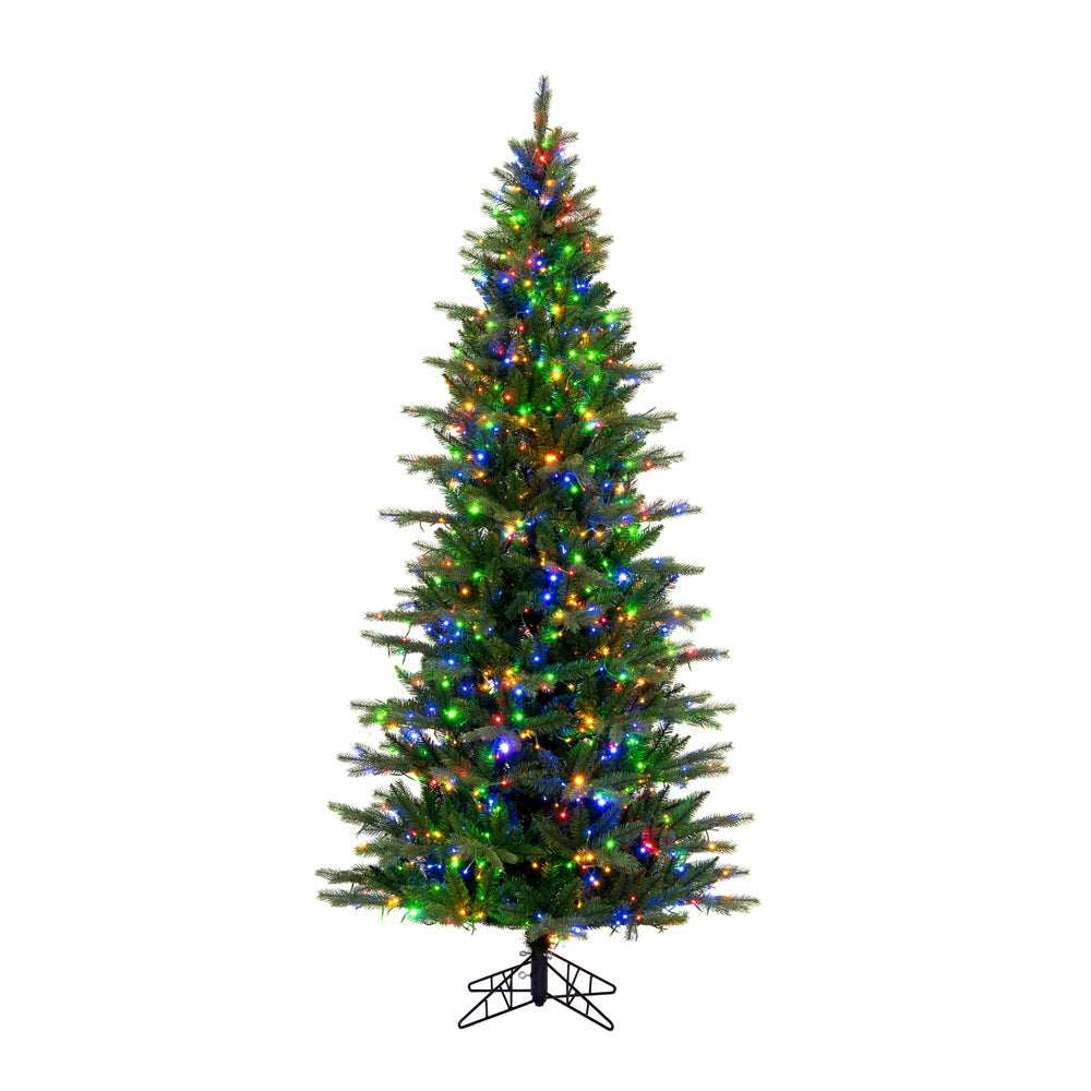 Vickerman 7.5' x 44" Balsam Spruce Slim Artificial Christmas Tree 3mm LED Color Changing Lights
