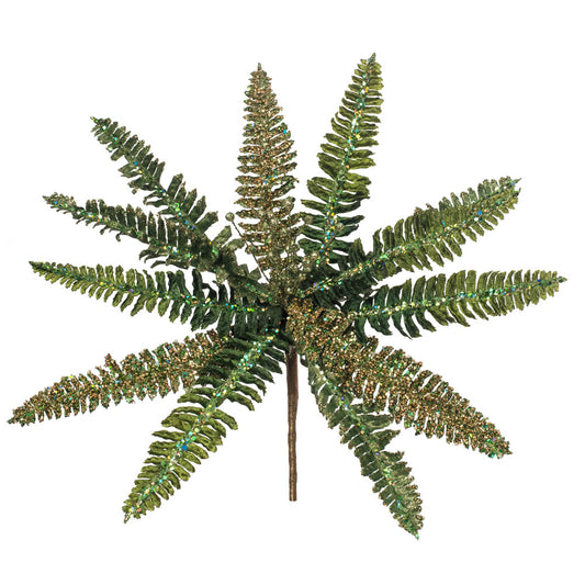 Vickerman 20" Green Fern Flower Artificial Christmas Spray. Includes 3 sprays per pack.
