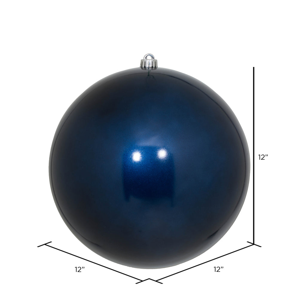 Vickerman 12" Midnight Blue Candy Ball Ornament