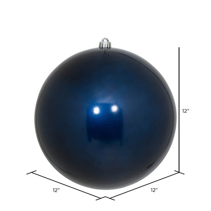 Vickerman 12" Midnight Blue Candy Ball Ornament
