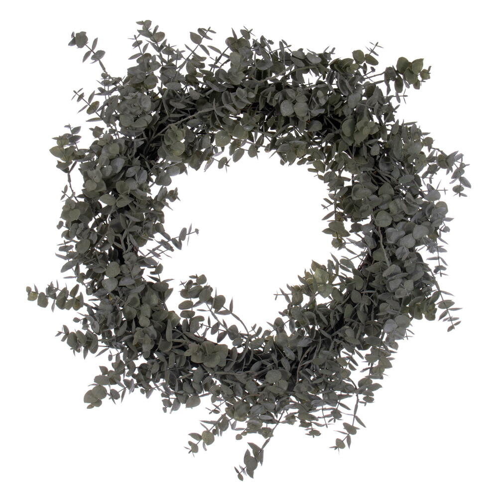 Vickerman 22" Artificial Green Gray Eucalyptus Wreath