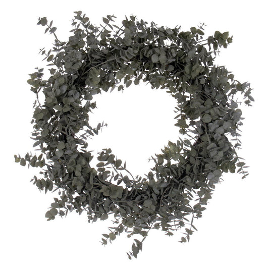 Vickerman 22" Artificial Green Gray Eucalyptus Wreath