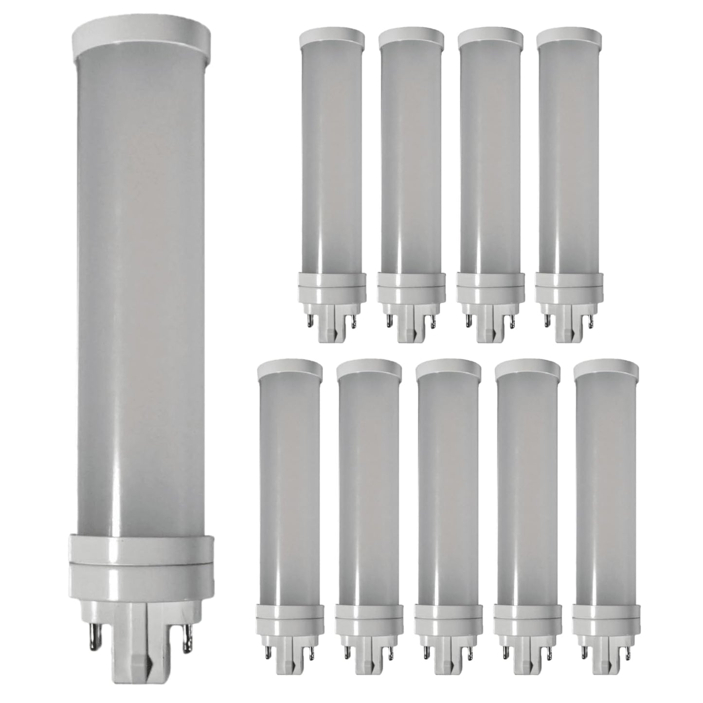 Damar- PL-C Horizontal Recessed LED Light Bulb G24Q 4-Pin Base Ballast Bypass 11W 1400-1500 Lumens 27K/30K/35K/40K/50K Color Selectable 120-277VAC Pack of 10- Retrofit Replacement for Kitchen