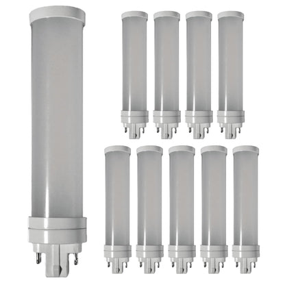 Damar- PL-C Horizontal Recessed LED Light Bulb G24Q 4-Pin Base Ballast Bypass 11W 1400-1500 Lumens 27K/30K/35K/40K/50K Color Selectable 120-277VAC Pack of 10- Retrofit Replacement for Kitchen