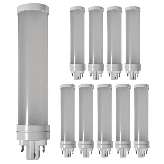 Damar- PL-C Horizontal Recessed LED Light Bulb G24Q 4-Pin Base Ballast Bypass 11W 1400-1500 Lumens 27K/30K/35K/40K/50K Color Selectable 120-277VAC Pack of 10- Retrofit Replacement for Kitchen