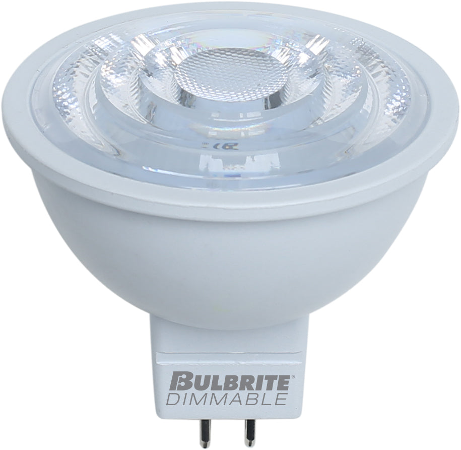 Bulbrite 6.5 Watt Dimmable MR16 Flood LED Light Bulbs with Bi-Pin (GU5.3) Base, 2700K Warm White Light, 500 Lumens