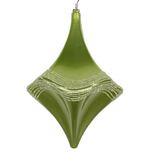 Vickerman 8" Celadon Candy Glitter Drop Christmas Ornament