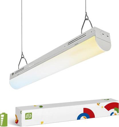 ASD Lighting LED Stairwell Fixture with Q-base 2feet Power Adjustable 15/20/25W 120-277V CCT Selectable 3500/4000/5000K with Battery back-up 4W Dimmable White UL DLC Premium