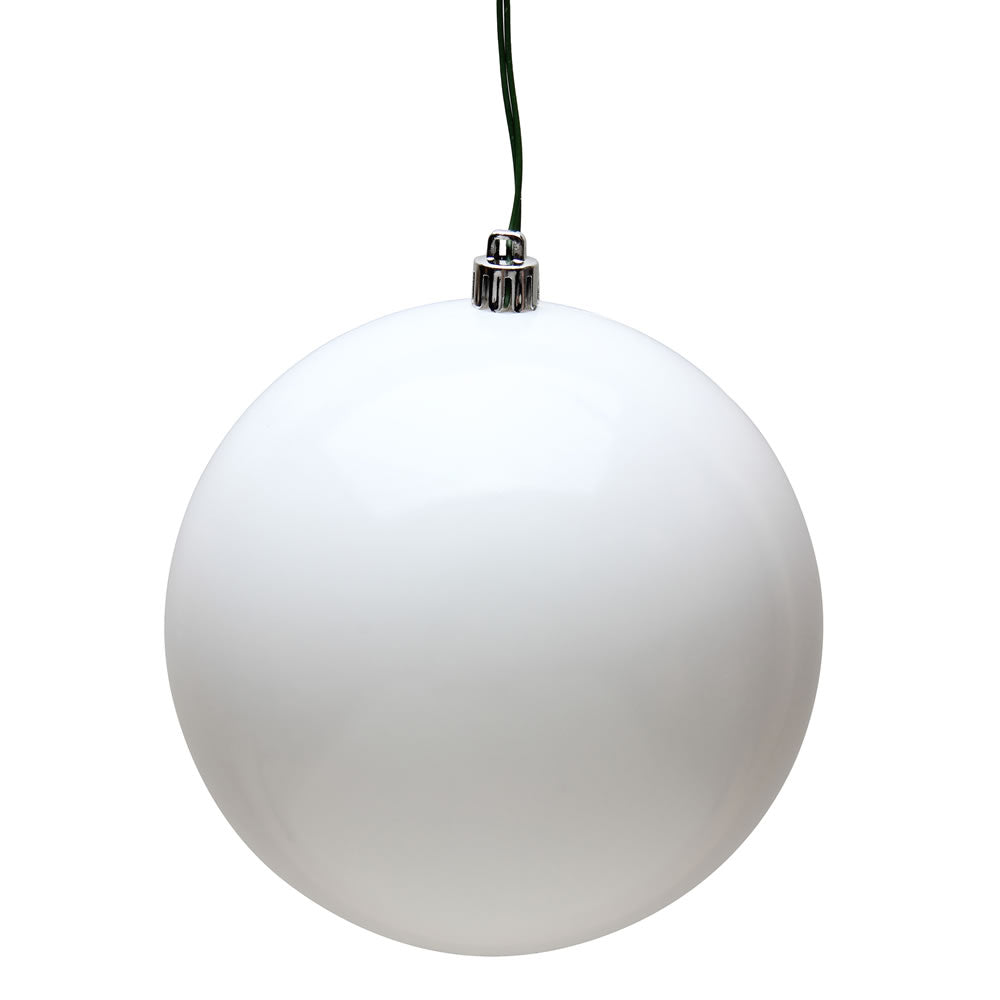 Vickerman 4" White Candy Ball Ornament 6 per Bag