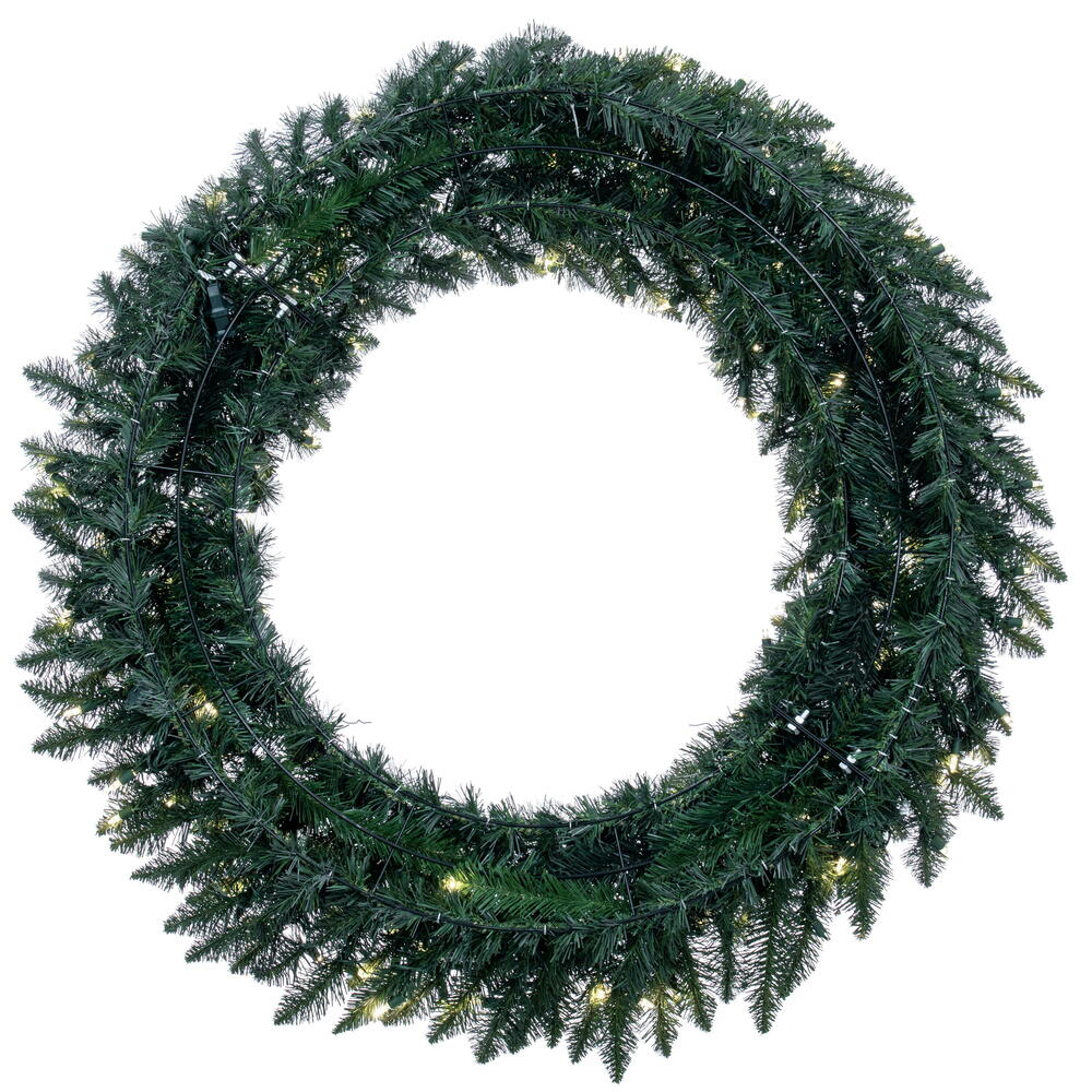 Vickerman 48" Camdon Fir Artificial Christmas Wreath with Warm White LED Mini Lights