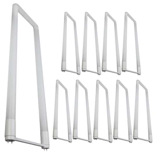 Damar- U Bend T8 LED Tube Light Type A and B Hybrid Single or Dual-Ended Powered 15W 2100 Lumens 4000K Cool White G13 Bi-Pin Base 120-277VAC UL Certified Pack of 10- U Shaped Fluorescent Replacement