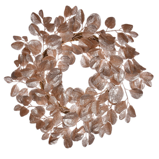 Vickerman 24" Café Latte Artificial Dogwood Glitter Wreath.