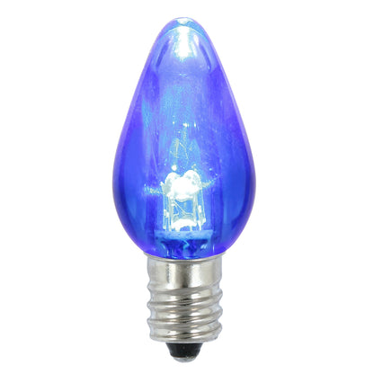 Vickerman C7 Transparent Plastic LED Blue Dimmable Bulb 25 per bag