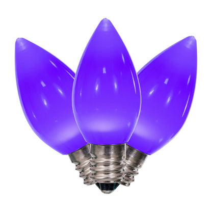 Vickerman C7 Ceramic LED Purple Bulb  Nickel Base  120V .6 Watts  3 diodes 25 Bulbs per bag