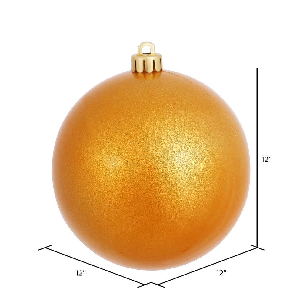 Vickerman 12" Antique Gold Candy Ball Ornament