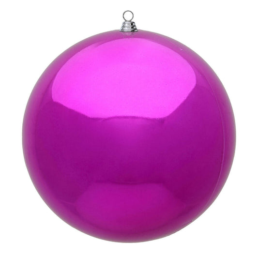 Vickerman 24" Giant Fuchsia Shiny Ball Christmas Ornament. UV resistant and Approved for both Indoor and Outdoor Use.