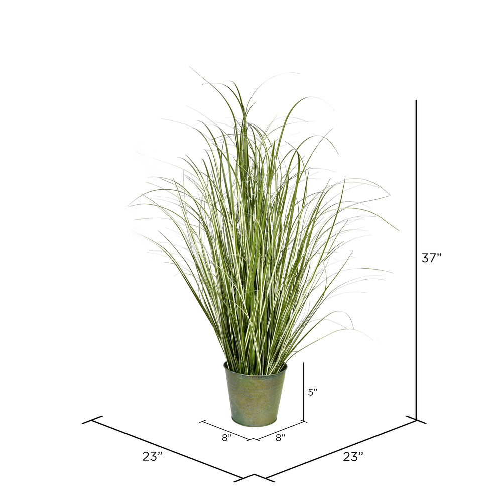 Vickerman 37" Artificial Potted Native Green Grass.
