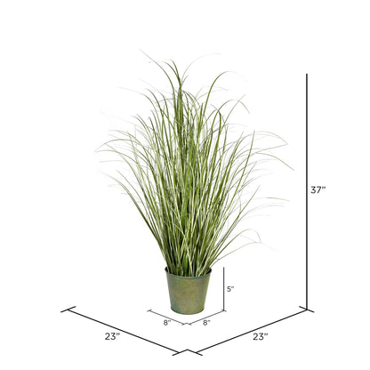 Vickerman 37" Artificial Potted Native Green Grass.