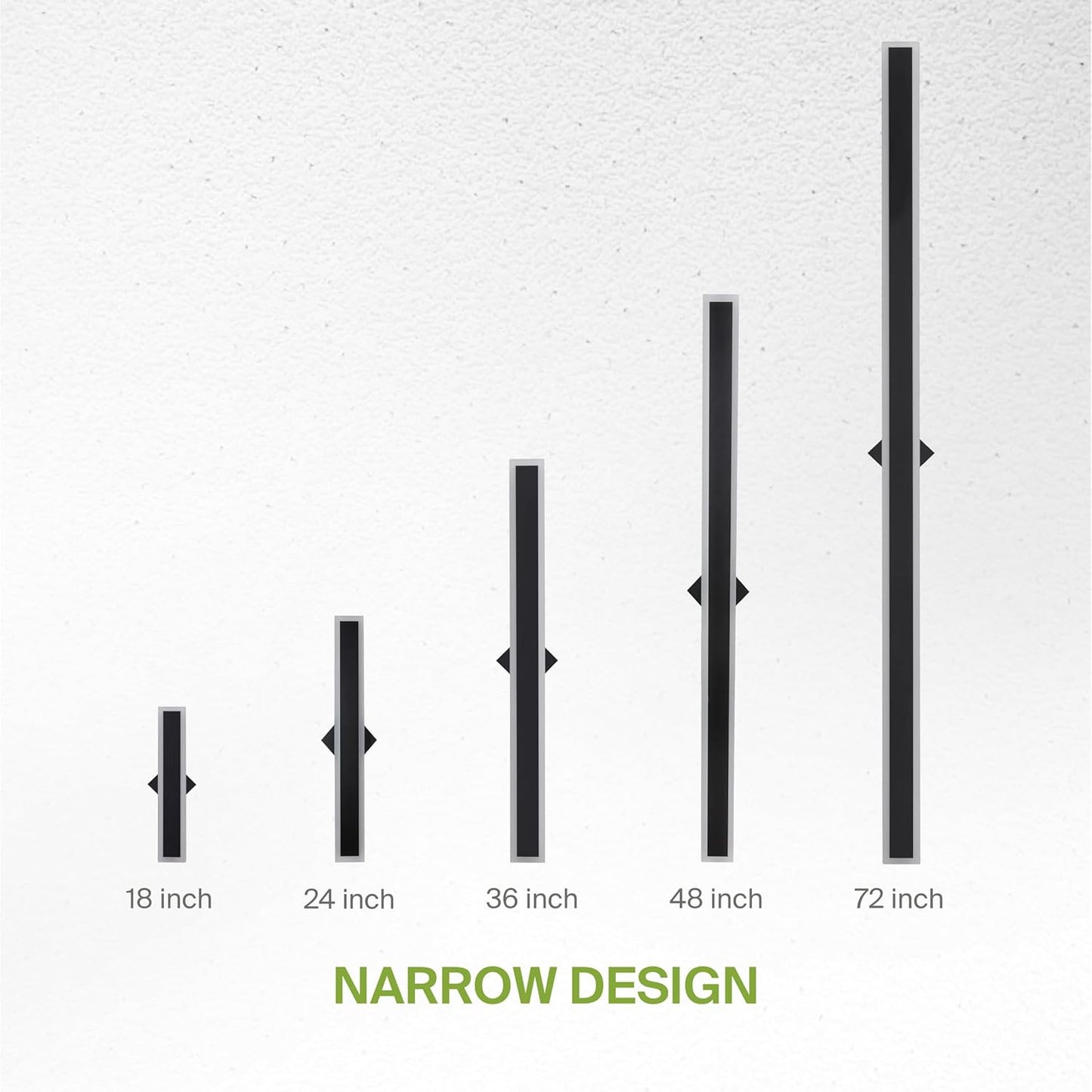 ASD Lighting LED Outdoor Wall Sconce Narrow design 36" 30W 120-277V CCT Selectable 3000/4000/5000K Dimmable Black ETL