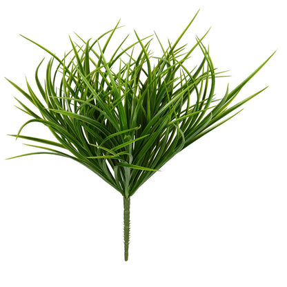 Vickerman 16" Artificial Green Grass Bush UV Coated Set of 3