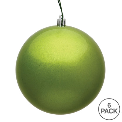 Vickerman 4" Lime Candy Ball Ornament 6 per Bag