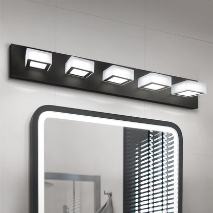 ASD Lighting LED Vanity 5-light 28W 120V with rotatable heads CCT Selectable 2700/3000/4000/5000/6000K Dimmable Black ETL