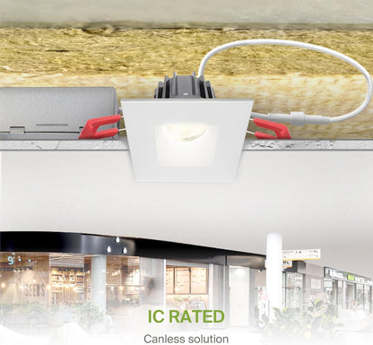 ASD Lighting LED Downlight Square 2inch 8W 120V Triac 2700/3000/3500/4000/5000K White ETL Energy Star