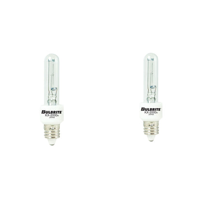 BULBRITE KRYPTON/XENON T3 MINI-CANDELABRA SCREW (E11) 20W DIMMABLE LIGHT BULB 2700K/WARM WHITE 2PK (473120)