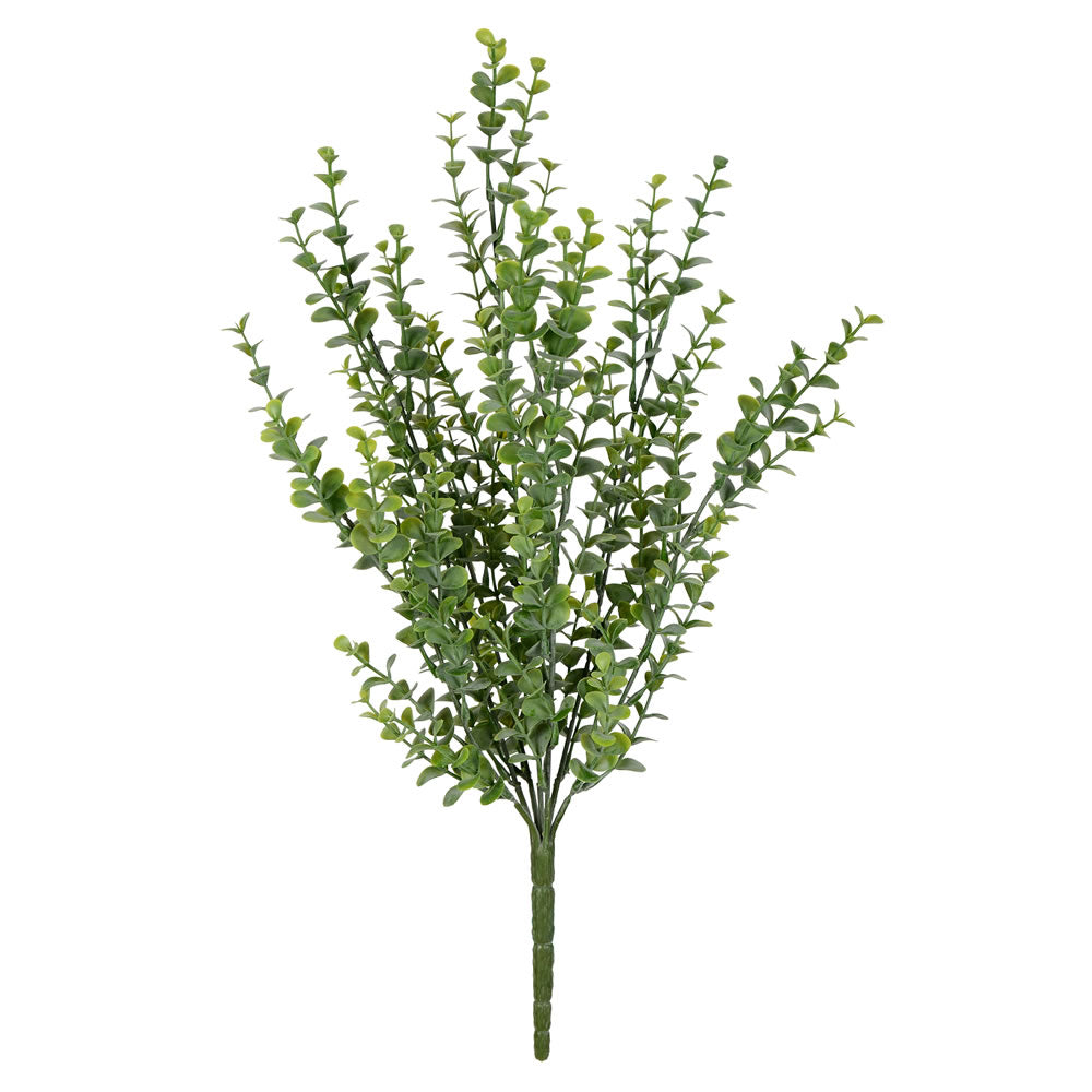 Vickerman 18" Artificial Mini Green Jade Leaf Bush UV Coated Set of 3