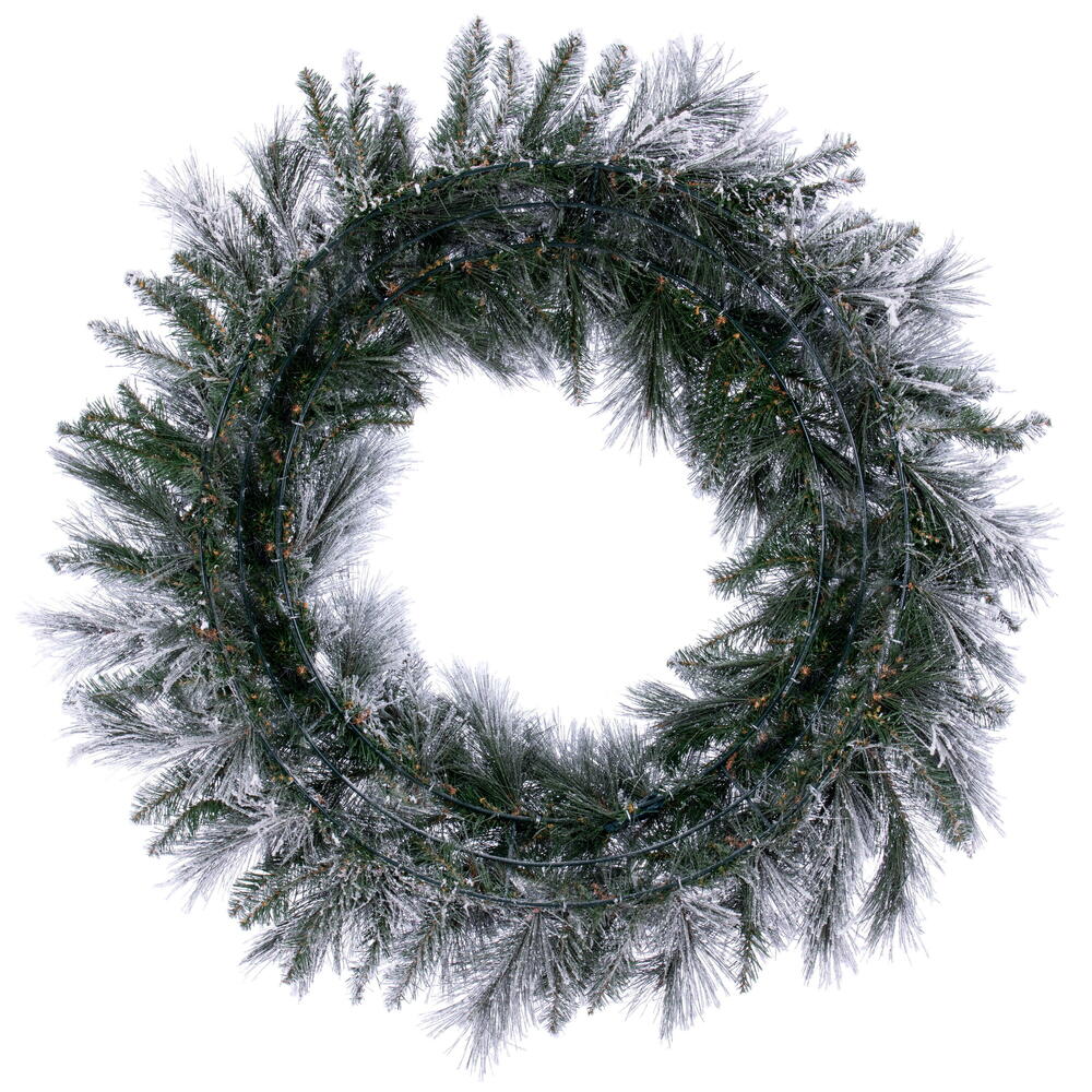 Vickerman 36" Flocked Jackson Pine Artificial Unlit Wreath with 195 Realistic Hardneedle/PVC Tips