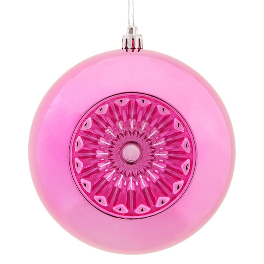 Vickerman 4.75" Mauve Shiny Star Brite Ball Ornament 4 per Bag