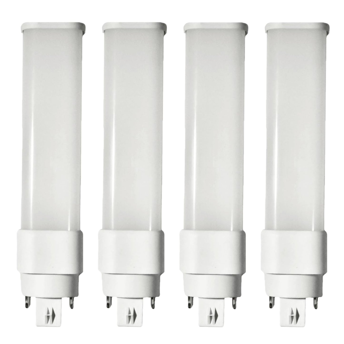 Damar- LED PL Horizontal Recessed Light Bulb Compact Fluorescent Retrofit Ballast Dependent G24Q/GX24Q 4-Pin Base 12W 800 Lumen 3000K Soft White 120-277V Pack of 4-Single Tube Replacement