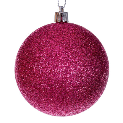 Vickerman 3" Hot Pink 4-Finish Ball Ornament Set 16 per box.