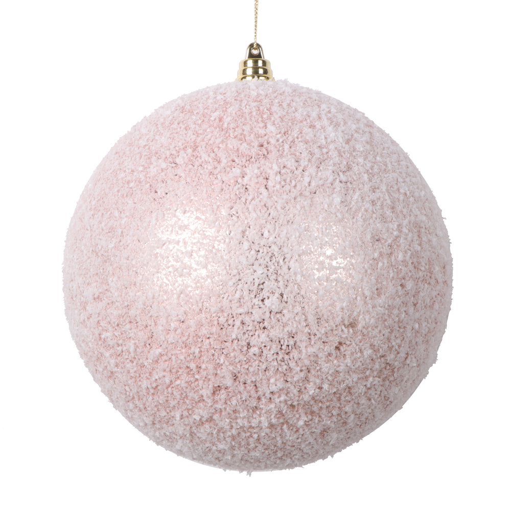 Vickerman 6" Rose Gold Matte Snow Covered Ornament 2 per bag.