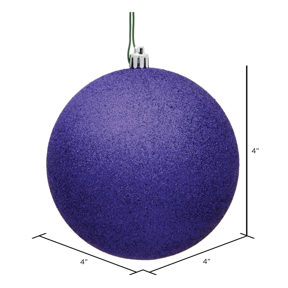 Vickerman 4" Purple Glitter Ball Ornament 6 per Bag