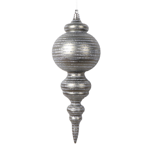 Vickerman 10" Matte Pewter Finial Ornament 2 per bag.