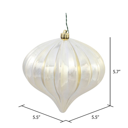 Vickerman 5.7" Champagne Shiny Onion Christmas Ornament UV treated Set of 3