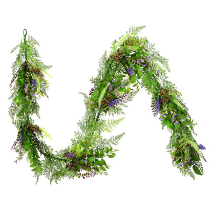 Vickerman 6' Artificial Green/Purple Maytime Garland.