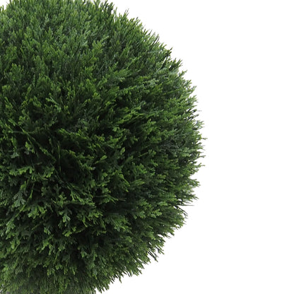 Vickerman 20" Artificial Potted Green Cedar Topiary Ball.