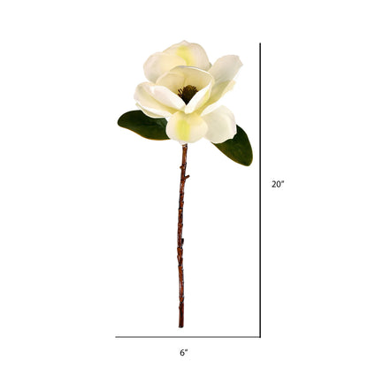 Vickerman 20" Artificial White Single Magnolia Set of 3